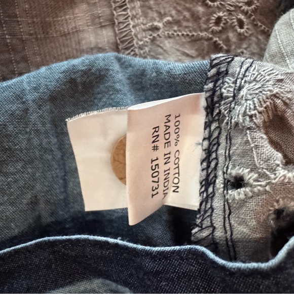 Boho Boutique Cropped Denim Button Top/Jacket Size L NWT - Picture 11 of 12